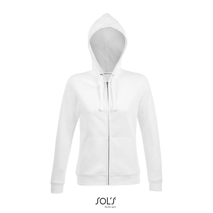 Veste zippée publicitaire femme SPIKE HOOD WOMEN Blanc 1